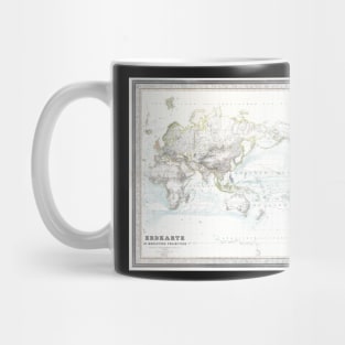 World map wall art 1856 dorm decor mappemonde from dutch Art Print Mug